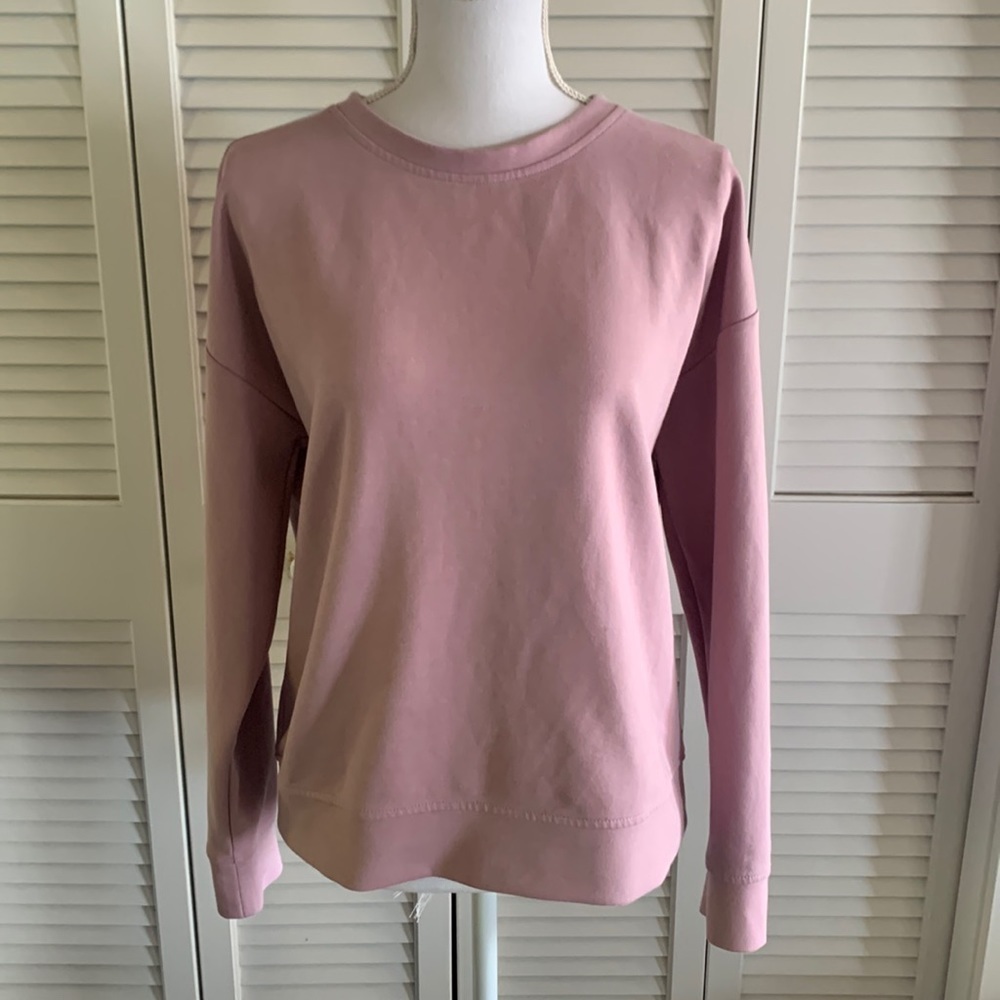 Gaiam Soho Zip Back Sweatshirt Women’s Rosy Mauve Cotton Blend Size Large